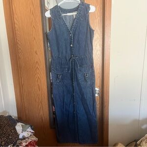 Denim Sleeveless Button-Down Dress